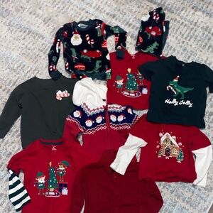 Toddler Boys 2t/3t Kids Holiday Shirts/Sweaters/Pajamas Bundle Gymboree Carters